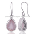 Rose Quartz Gemstone 925 Sterling Silver Earring